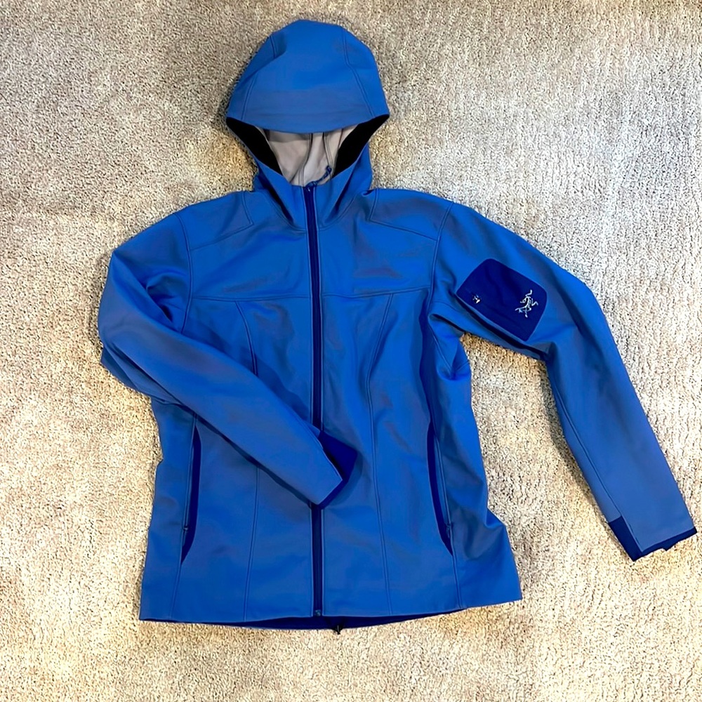 Arc'Teryx Women's Blue Gamma MX Softshell Full Zip Hooded Fleece Lined Jacket XL
